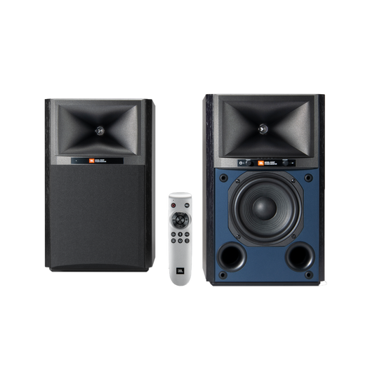 4305P Studio Monitor - Black Walnut - Powered Bookshelf Loudspeaker System - Hero